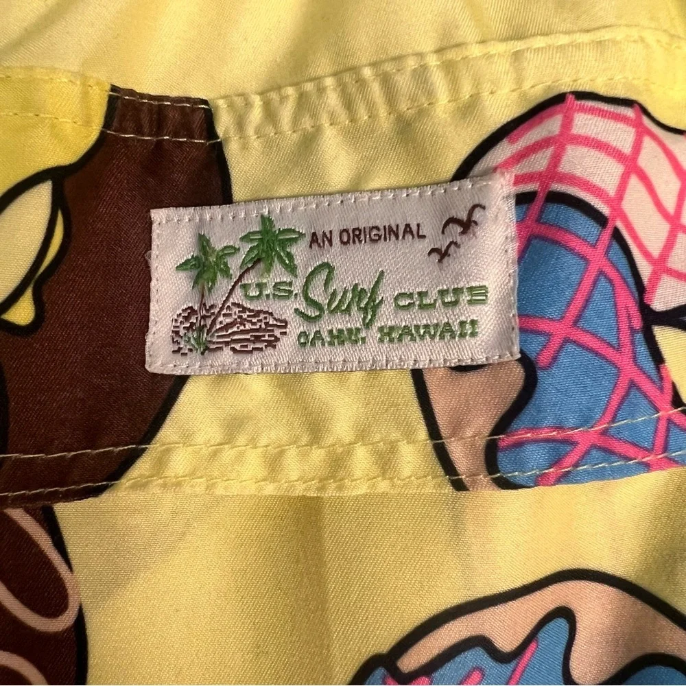 U.S. Surf Club Colorful Donut Print Swim Shorts‎ With Mesh Netting Men's Small